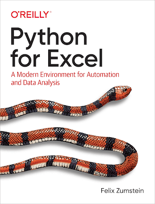python for excel book cover